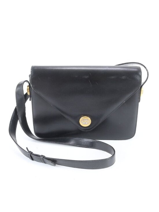 Gucci Handbags - ★SOLD★ Gucci Vintage Leather 2-Way Shoulder Bag Crossbody Hand Black